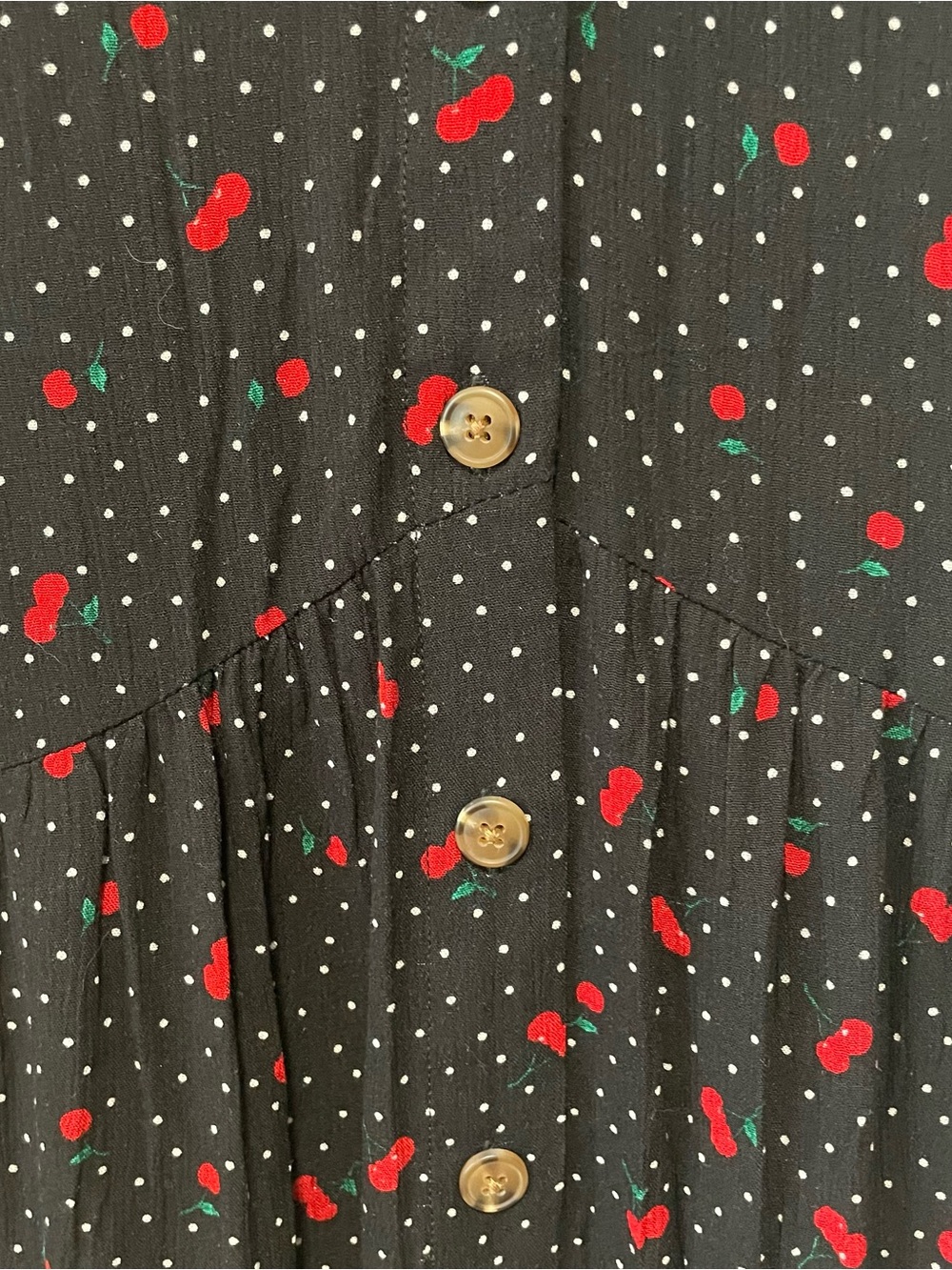 Indigo Rose Black Cherry-Print Button Front Blouse - Picture 4 of 8